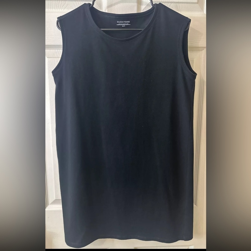 Eileen Fisher Dress Womens XS Black Sleeveless Organic Cotton
